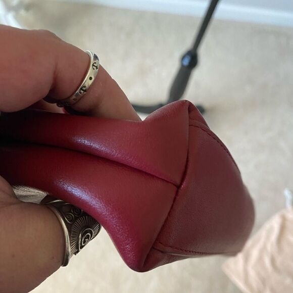 Rebecca Minkoff Heart Studded Red Quilted Leather Adjustable Crossbody Bag - Picture 9 of 13